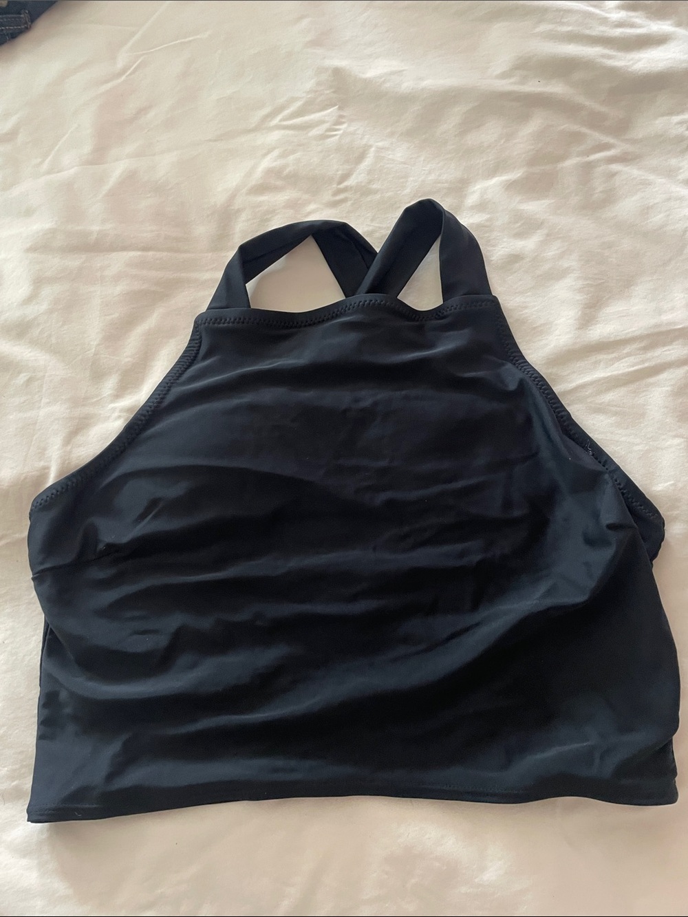 Old Navy Black High-Neck Swim Sports Bra